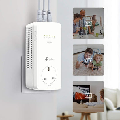 TP-Link TL-WPA8631P AV1300Mbps WiFi Extender Booster, Dual-Band WiFi Extender, 3x Gigabit Ports, Gigabit Passthrough Powerline Up To 867 Mbps on 5 GHz and 300 Mbps on 2.4 GHz, 2x 2 MIMO, Plug & Play