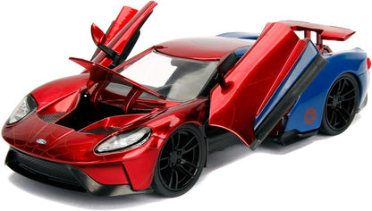 Jada Toys - Jada Marvel Spiderman 2017 Ford GT 1:24