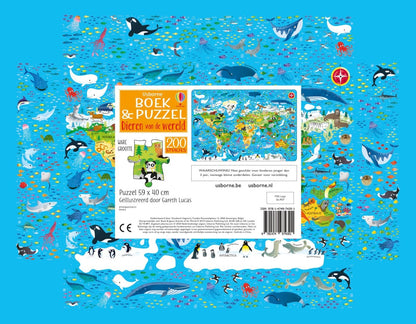 Dieren van de wereld: Boek en puzzel