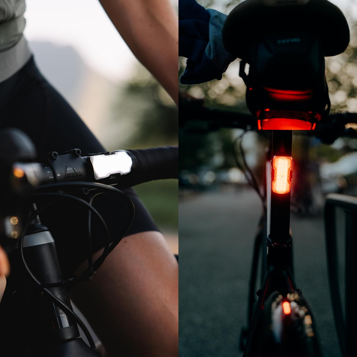 ZEFAL Pack Vision F20 Front Light + Vision R20 Rear Bike Light - Front and Rear Bicycle Light Rechargeable USB-C - Front and Rear Bicycle Light - 20 + 20 Lumens, Black