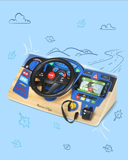 Melissa & Doug Vroem & Zoem dashboard | Houten Speelgoed | Fantasiespel | Licht en geluid speelgoed | Creatief spelen | 3+ | Cadeau voor jongens en meisjes
