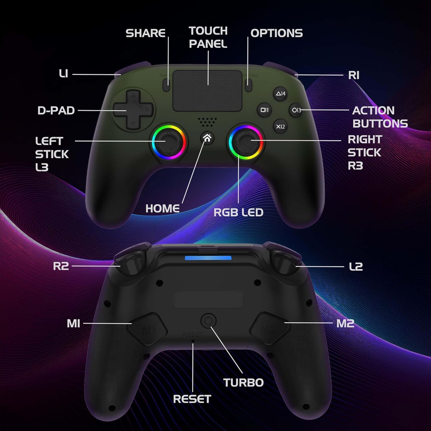 Subsonic - Wireless Led Controller - Ps5 (Green)