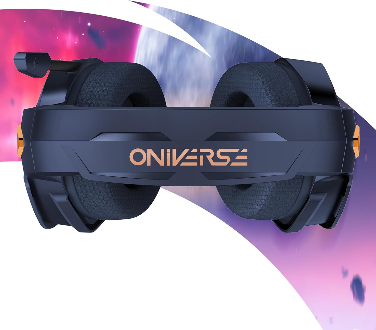 Gaming-headset PS5 PS4 Switch 2 Xbox PC Mac met verstelbare microfoon, LED, luidsprekers 50 mm, oorkussens van ademende stof, bekabeld, Nebula Abyss Blue
