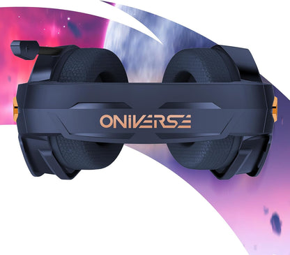 Gaming-headset PS5 PS4 Switch 2 Xbox PC Mac met verstelbare microfoon, LED, luidsprekers 50 mm, oorkussens van ademende stof, bekabeld, Nebula Abyss Blue