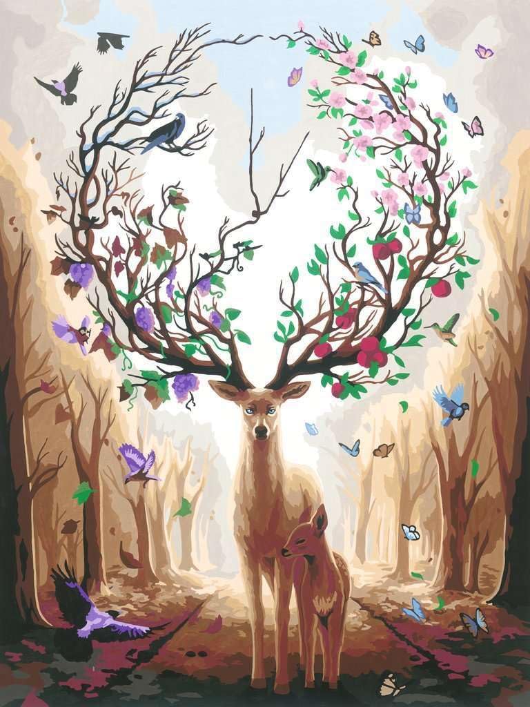 Ravensburger 23910 CreArt Numbers 23910-Magnificent Encounter Painting on Canvas from 12 Years