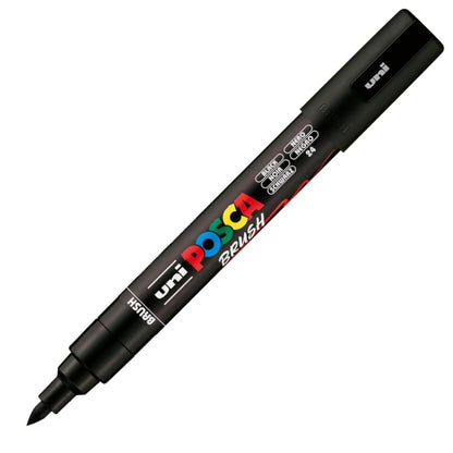 POSCA Mitsubishi Pencil - PC5BR - Medium Brush Tip, Semi-Flexible - Water-Based Paint - All Purpose