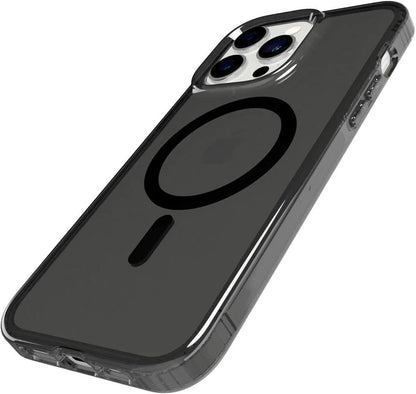 Tech21 Evo tint ontworpen voor iPhone 14 Pro Max case cover compatibel met MagSafe met 12ft valbescherming - Ash Black