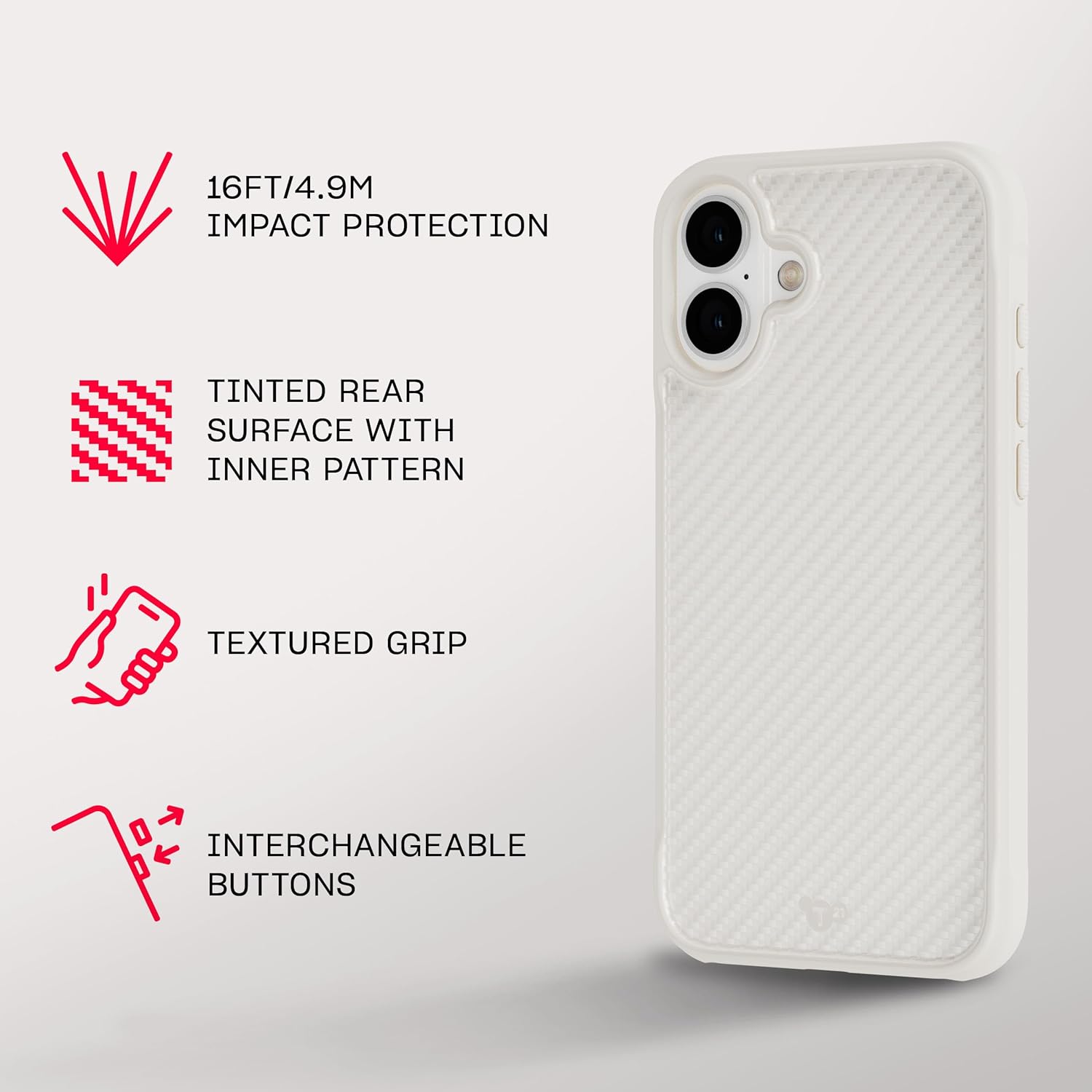 Tech21 EvoArmor voor iPhone 16 Plus Compatibel met MagSafe - Impact Protection Case 21x Militaire Standaard Getest in Crème
