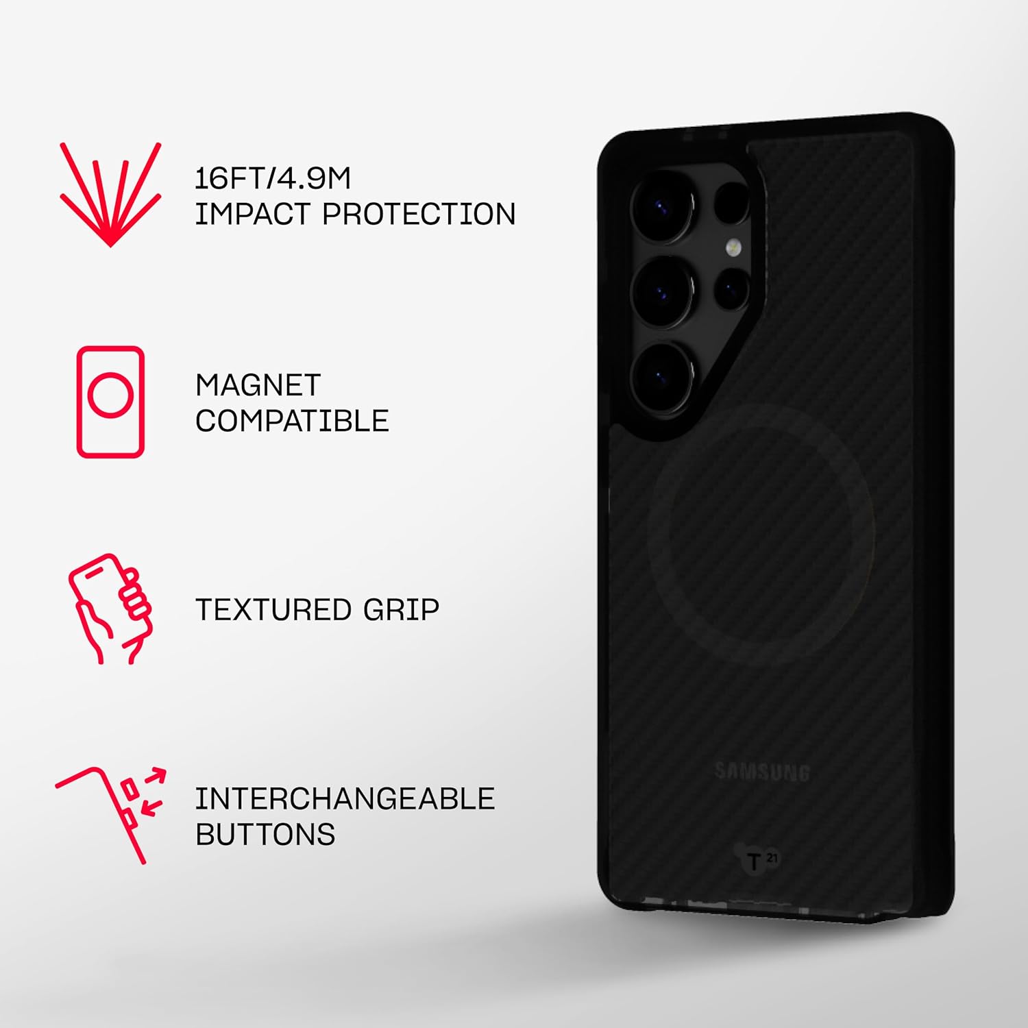 Tech21 - Evo Armor Magnet - Samsung Galaxy S25 - Ultra Black