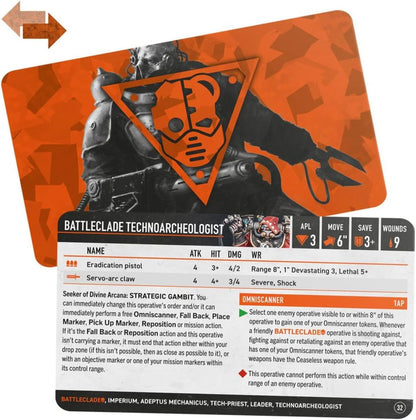 Games Workshop - Warhammer 40,000 - Kill Team - Datacards: Battleclade (Adeptus Mechanicus