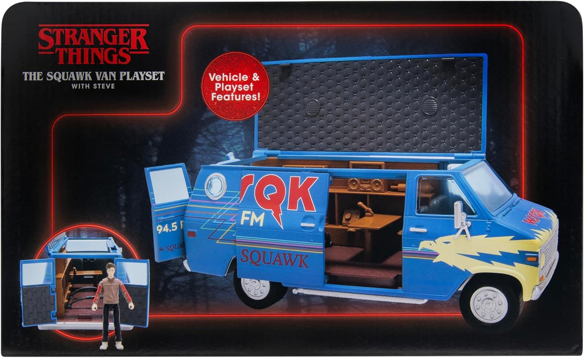 Stranger Things WSQK Van Playset - 8-Inch Vehicle with Lights and Sounds plus 4-Inch Figure with Accessories