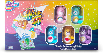 Basic Fun Micro Teenies Care Bears Holiday 5-Pack – Festive Micro Plush Gift Set with Dangler Feature – Collectible Soft Toys for Kids & Fans