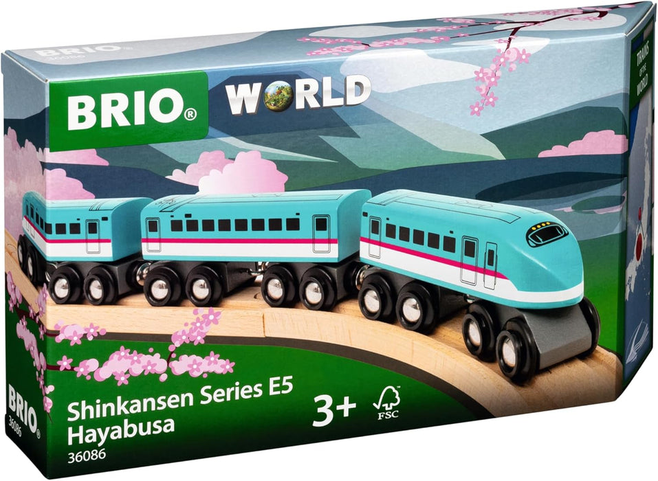 BRIO World - Trains of the World - Shinkansen Hayabusa E5 Series for Kids Age 3 Years Up - Railway Accessories and Add Ons