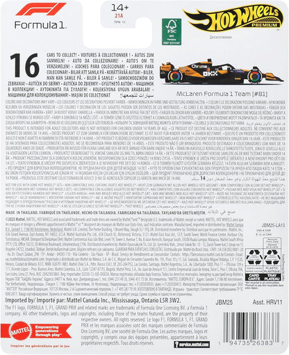 Hot Wheels - Hot Wheels Oscar Piastri McLaren Formule 1 Raceauto 1:64