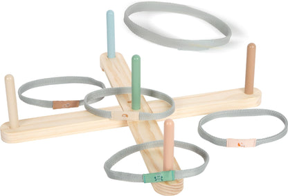 small foot houten "Garden Buddies" ringwerpspel, speelset met schattige dierenmotieven, 5 werpstokken en werpringen, voor kinderen vanaf 3 jaar, 12647