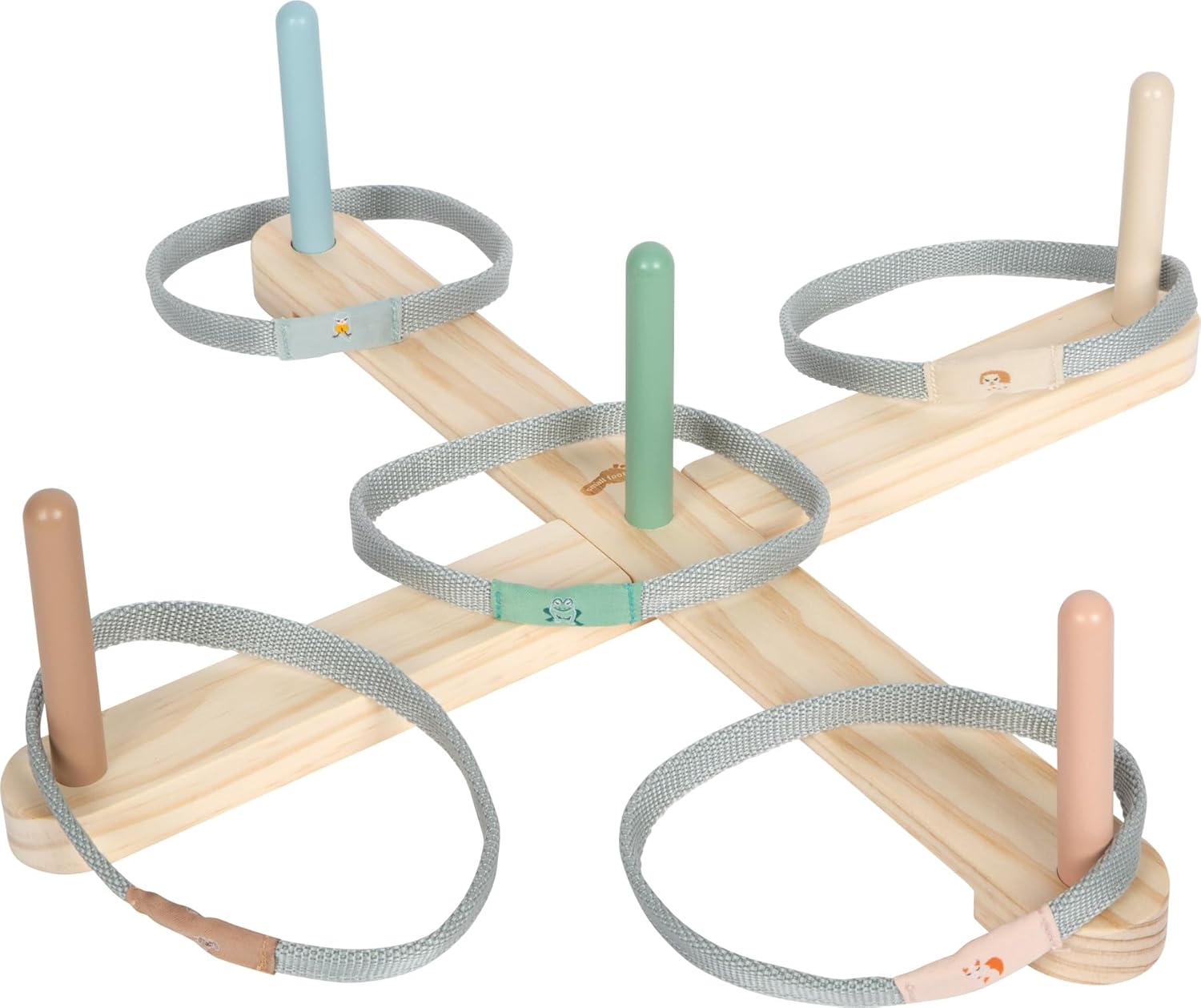 small foot houten "Garden Buddies" ringwerpspel, speelset met schattige dierenmotieven, 5 werpstokken en werpringen, voor kinderen vanaf 3 jaar, 12647