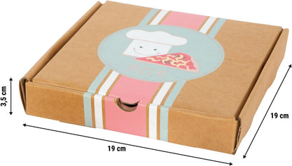 small foot houten pizzaset, pizza snijden met pizzadoos en beleg, accessoires voor de kinderkeuken, rollenspeelgoed voor kinderen vanaf 3 jaar, 12697