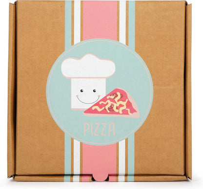 small foot houten pizzaset, pizza snijden met pizzadoos en beleg, accessoires voor de kinderkeuken, rollenspeelgoed voor kinderen vanaf 3 jaar, 12697