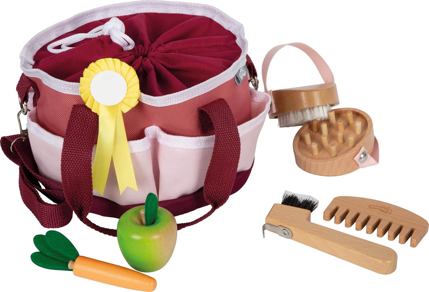 Small Foot - Small Foot - Paardenverzorgingsset met Tas Rood