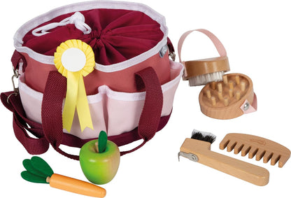 Small Foot - Small Foot - Paardenverzorgingsset met Tas Rood