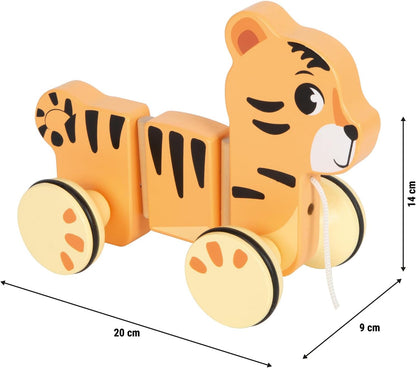 Small Foot - Small Foot - Houten Trekdier Tijger Safari FSC