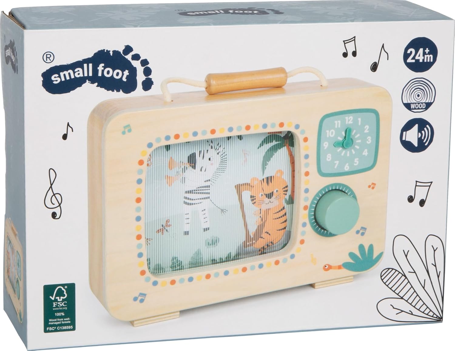 Small Foot - Small Foot - Houten Televisie Muziekdoos Safari FSC