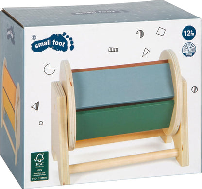 small foot Montessori-prijzen trommel, 100% FSC-gecertificeerd hout, wiel met 5 gekleurde vlakken, speelgoed voor kinderen vanaf 6 maanden, 12742