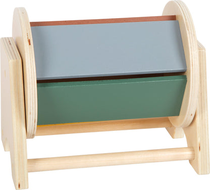 small foot Montessori-prijzen trommel, 100% FSC-gecertificeerd hout, wiel met 5 gekleurde vlakken, speelgoed voor kinderen vanaf 6 maanden, 12742