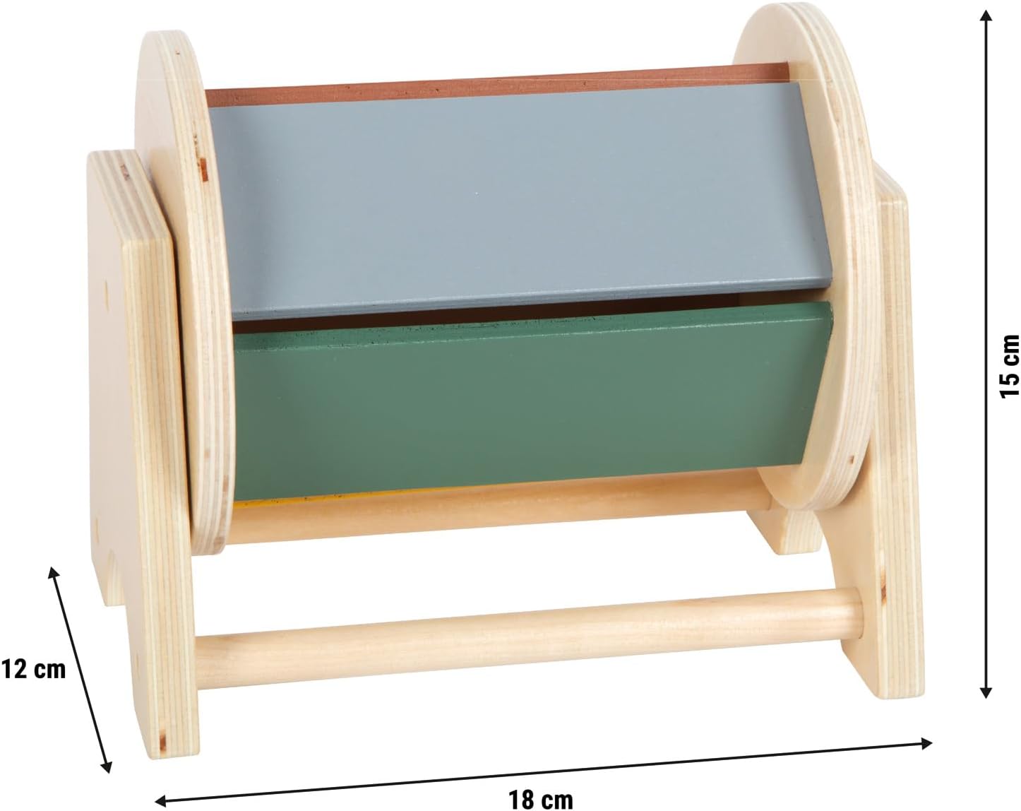 small foot Montessori-prijzen trommel, 100% FSC-gecertificeerd hout, wiel met 5 gekleurde vlakken, speelgoed voor kinderen vanaf 6 maanden, 12742