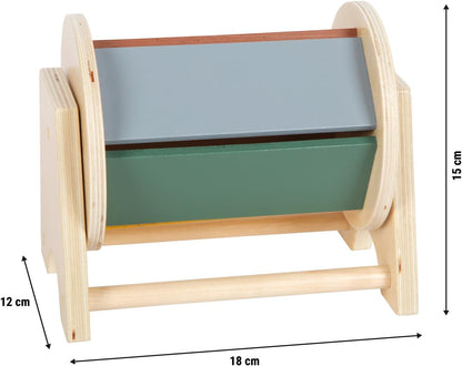 small foot Montessori-prijzen trommel, 100% FSC-gecertificeerd hout, wiel met 5 gekleurde vlakken, speelgoed voor kinderen vanaf 6 maanden, 12742