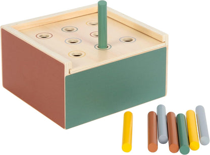 small foot Montessori stapelspel, 100% FSC-gecertificeerd hout, 3 inzetstukken, munten, stokjes en blokjes, voor kinderen vanaf 1 jaar, 12743