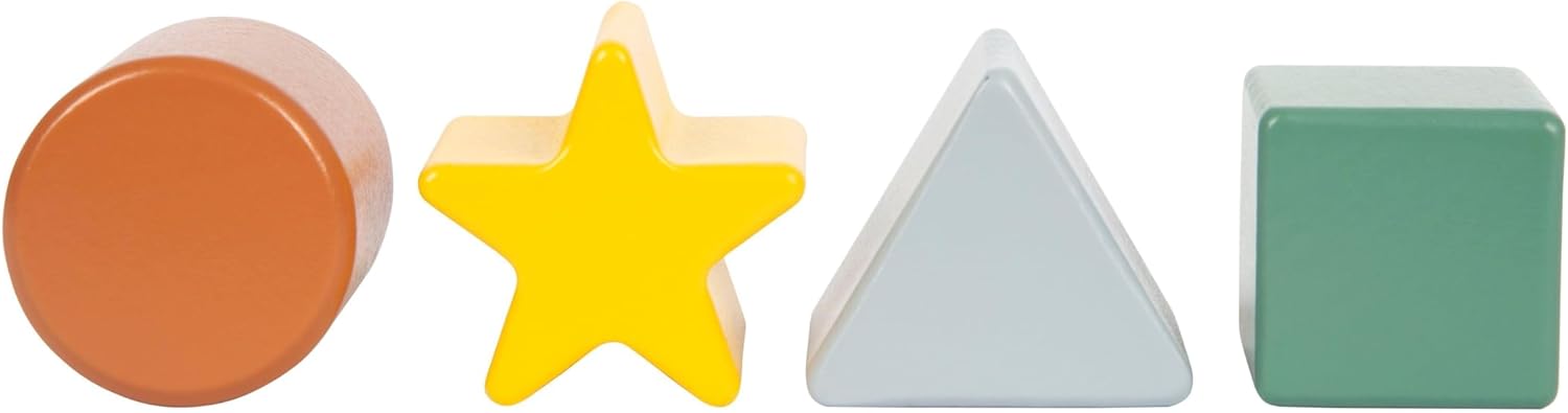 small foot Montessori stapelspel, 100% FSC-gecertificeerd hout, 3 inzetstukken, munten, stokjes en blokjes, voor kinderen vanaf 1 jaar, 12743