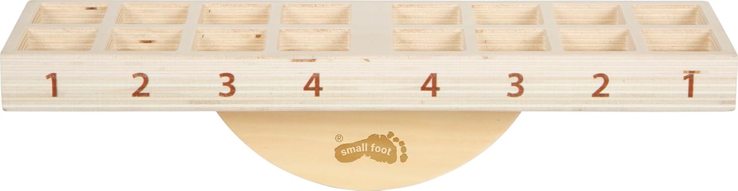small foot Montessori Balansspel, 100% FSC-gecertificeerd hout, 16 kleurblokken, sjablonen, wip, voor kinderen vanaf 3 jaar, 12745