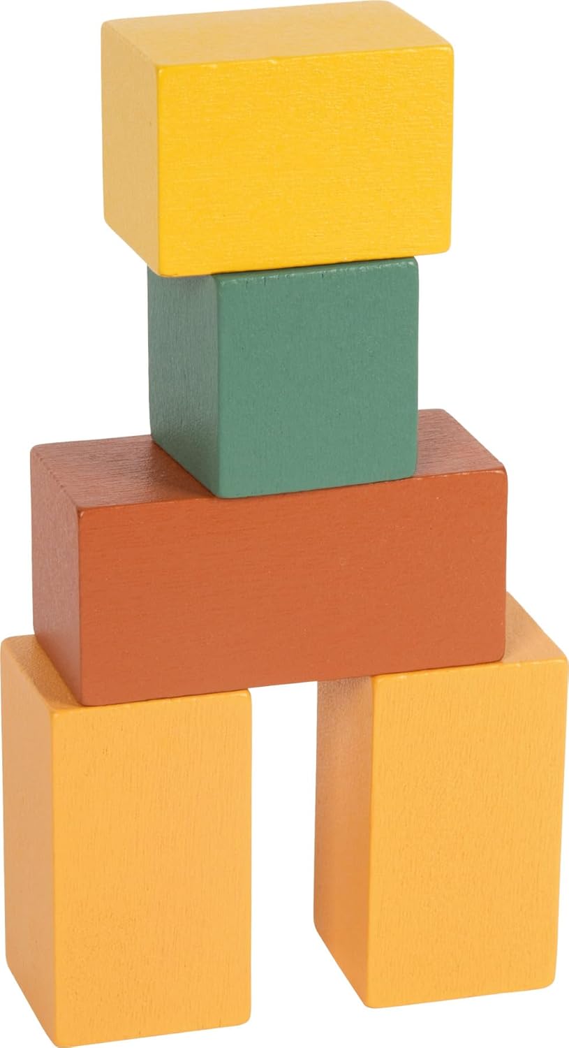 small foot Montessori Balansspel, 100% FSC-gecertificeerd hout, 16 kleurblokken, sjablonen, wip, voor kinderen vanaf 3 jaar, 12745