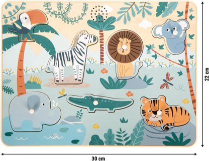 Small Foot - Small Foot - Houten Dierengeluiden Puzzel Safari
