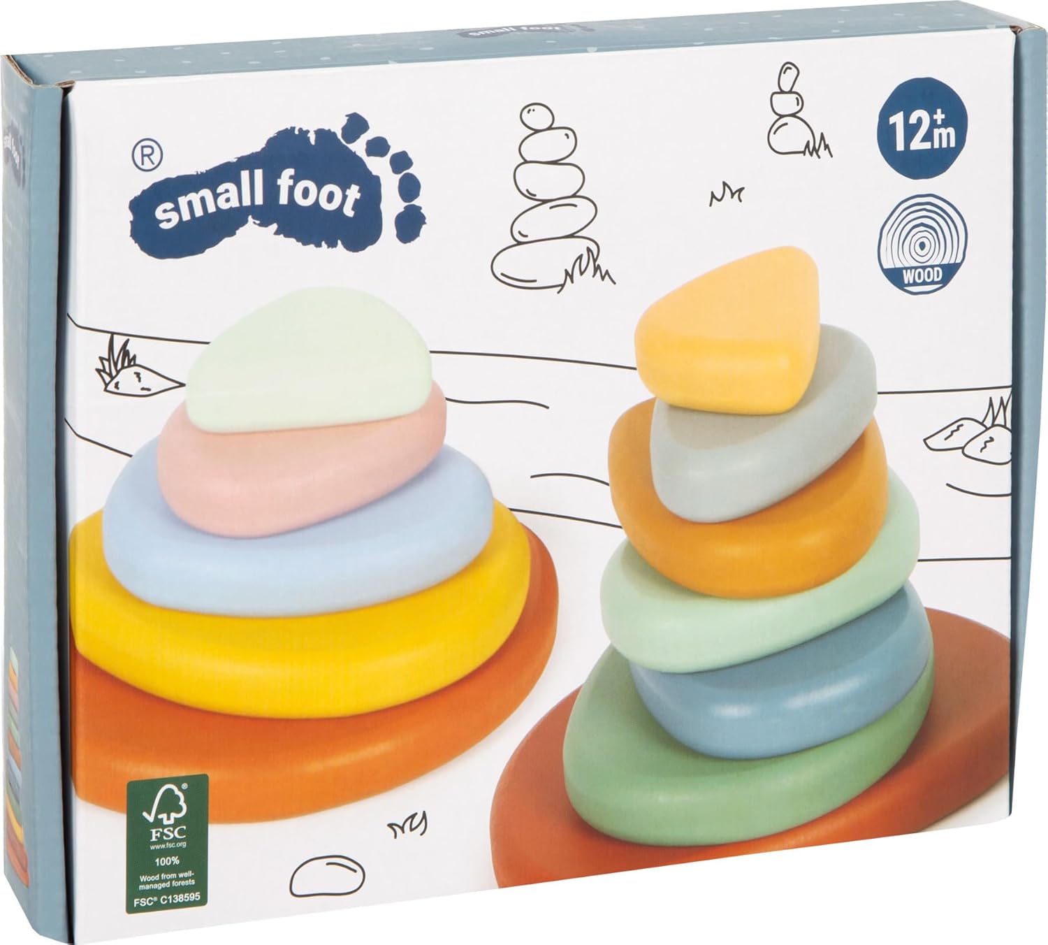 Small Foot - Small Foot - Houten Montessori River Rocks Evenwichtsspel FSC