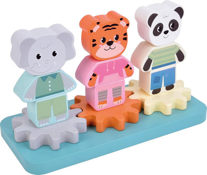 Small Foot - Small Foot - Houten Stapelspel met Tandwielen Jungle Friends FSC