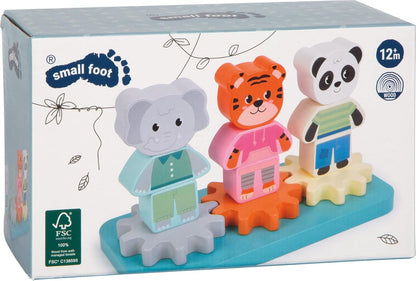 Small Foot - Small Foot - Houten Stapelspel met Tandwielen Jungle Friends FSC