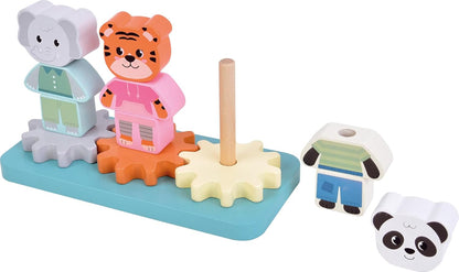 Small Foot - Small Foot - Houten Stapelspel met Tandwielen Jungle Friends FSC