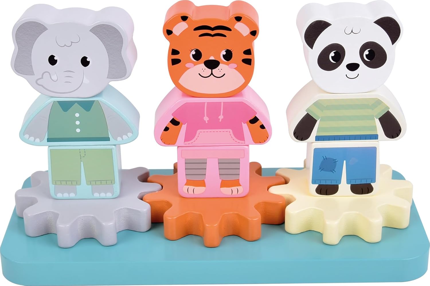 Small Foot - Small Foot - Houten Stapelspel met Tandwielen Jungle Friends FSC