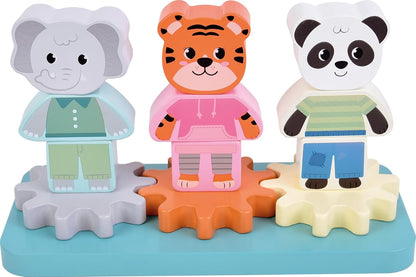 Small Foot - Small Foot - Houten Stapelspel met Tandwielen Jungle Friends FSC