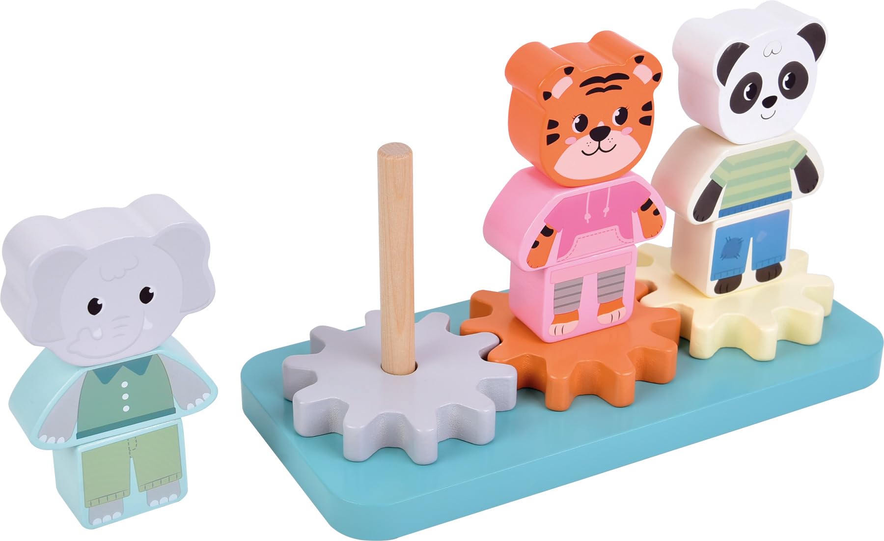 Small Foot - Small Foot - Houten Stapelspel met Tandwielen Jungle Friends FSC