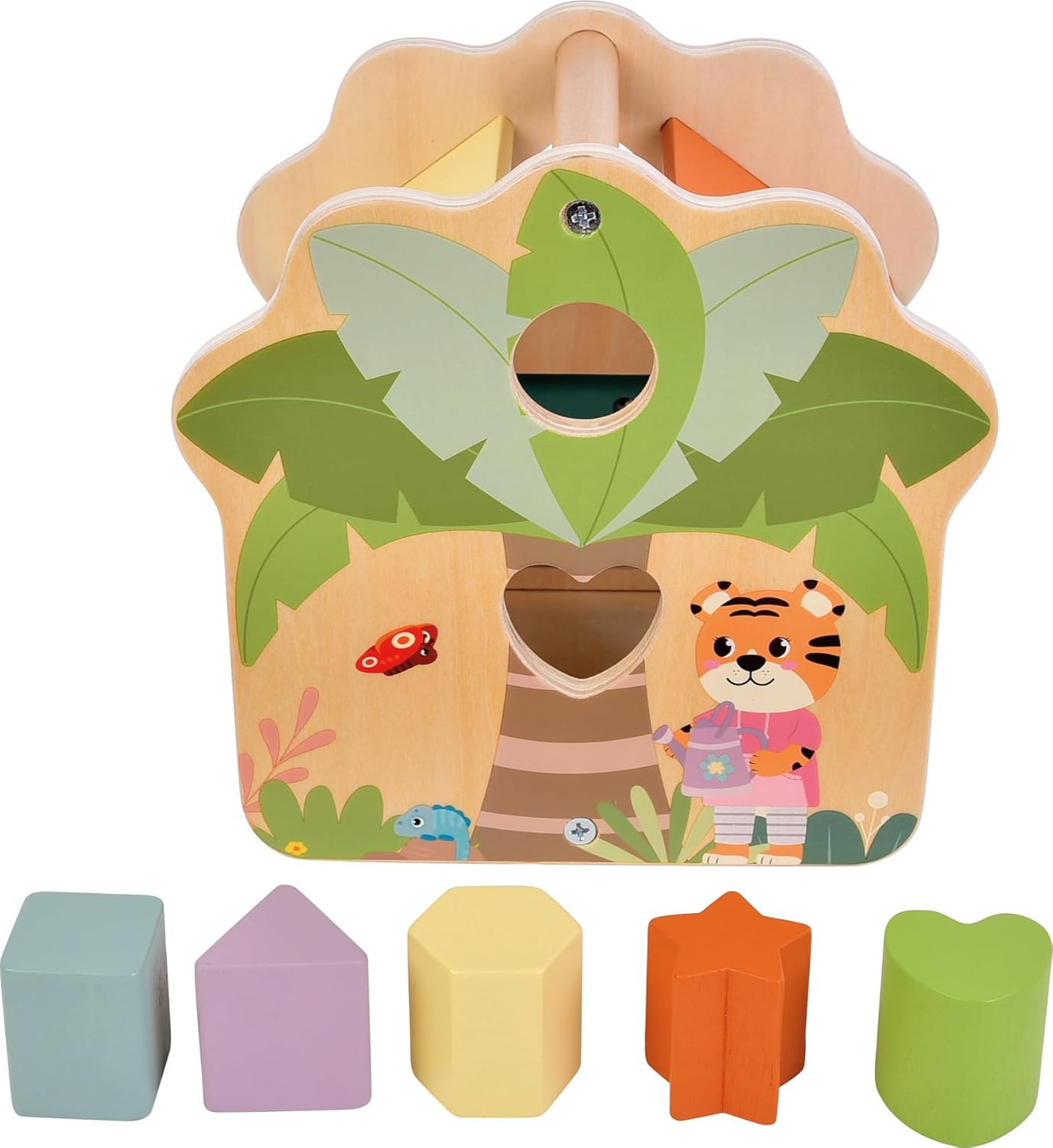 small foot Bouwblokken Huis 'Jungle Friends', gemaakt van FSC® 100% gecertificeerd hout, voor kinderen vanaf 12 maanden, 12767