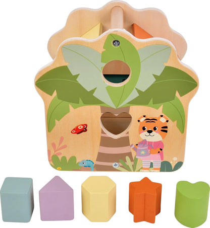 small foot Bouwblokken Huis 'Jungle Friends', gemaakt van FSC® 100% gecertificeerd hout, voor kinderen vanaf 12 maanden, 12767