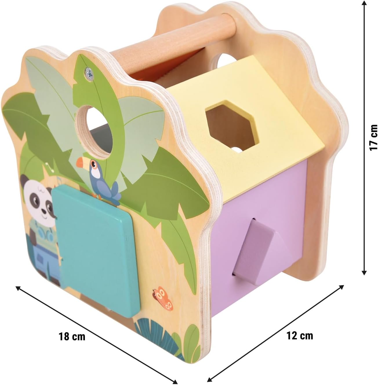 small foot Bouwblokken Huis 'Jungle Friends', gemaakt van FSC® 100% gecertificeerd hout, voor kinderen vanaf 12 maanden, 12767