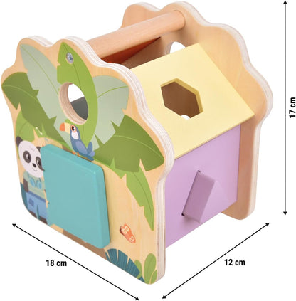 small foot Bouwblokken Huis 'Jungle Friends', gemaakt van FSC® 100% gecertificeerd hout, voor kinderen vanaf 12 maanden, 12767