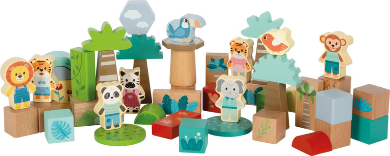 Small Foot - Small Foot - Houten Bouwblokken Jungle Friends FSC - 50dlg.