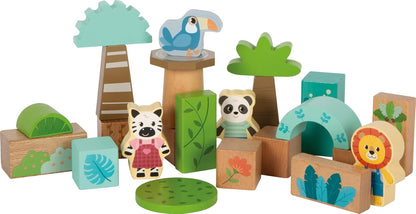 Small Foot - Small Foot - Houten Bouwblokken Jungle Friends FSC - 50dlg.