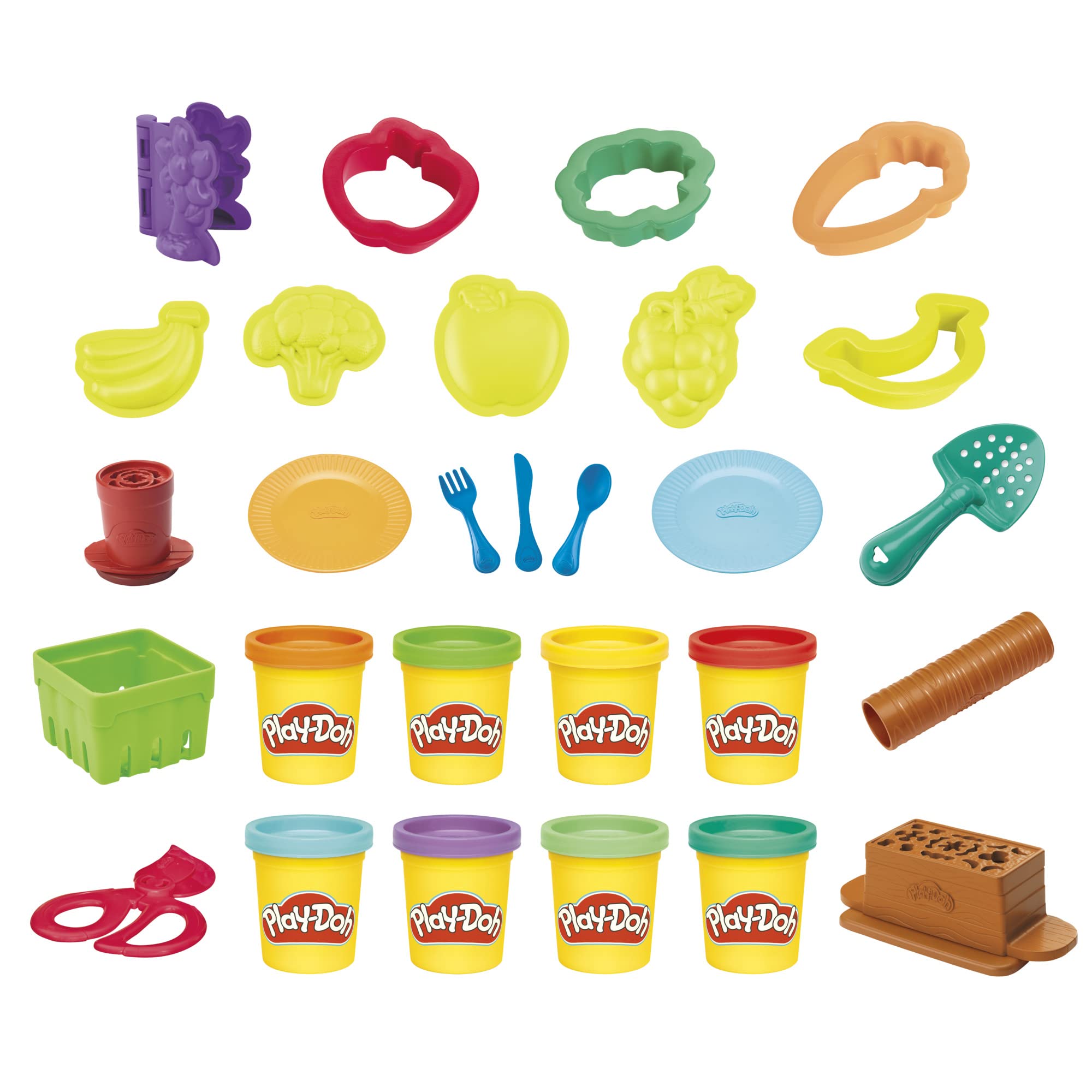 Play-Doh Laat je tuintje groeien Boetseerset voor Kinderen vanaf 3 jaar met Gereedschap en Vormpjes voor Rollenspellen, Knutselen voor Peuters, Creatief Cadeau voor Meisjes en Jongens