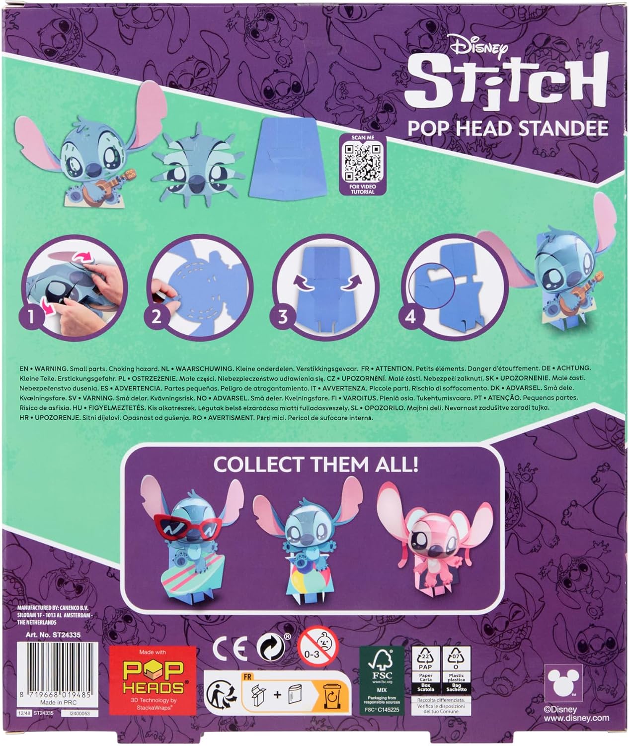 Canenco - Vouw je eigen Stitch 3D Figuur Karton